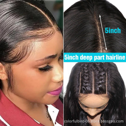Human Hair Wig 180% Density straight 6*6 Lace Front Wig Closure 6*6 lace closure Brazilian hair